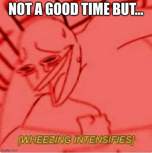 Wheeze | NOT A GOOD TIME BUT... | image tagged in wheeze | made w/ Imgflip meme maker