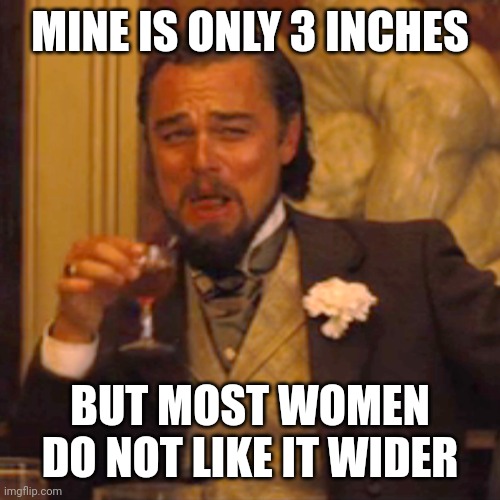 Laughing Leo Meme | MINE IS ONLY 3 INCHES BUT MOST WOMEN DO NOT LIKE IT WIDER | image tagged in memes,laughing leo | made w/ Imgflip meme maker