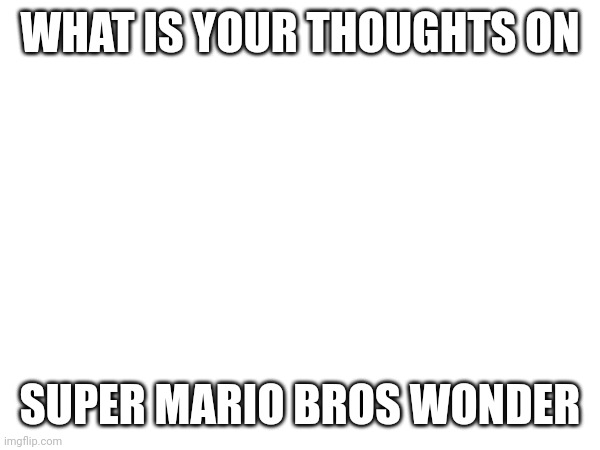 WHAT IS YOUR THOUGHTS ON; SUPER MARIO BROS WONDER | made w/ Imgflip meme maker