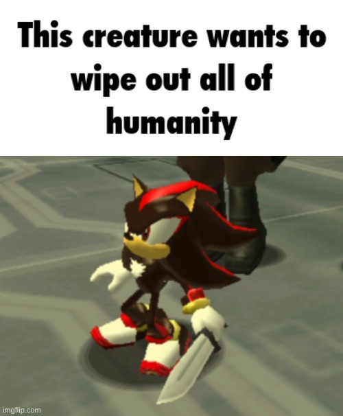 image tagged in shadow the hedgehog with a knife | made w/ Imgflip meme maker