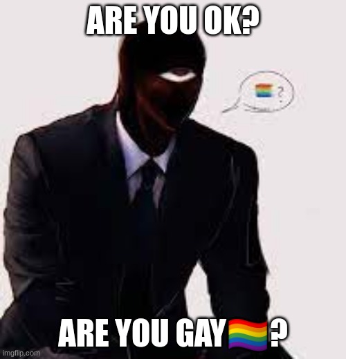 seek | ARE YOU OK? ARE YOU GAY🏳️‍🌈? | image tagged in seek | made w/ Imgflip meme maker
