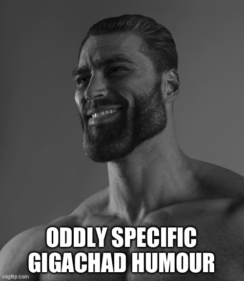 Giga Chad | ODDLY SPECIFIC GIGACHAD HUMOUR | image tagged in giga chad | made w/ Imgflip meme maker