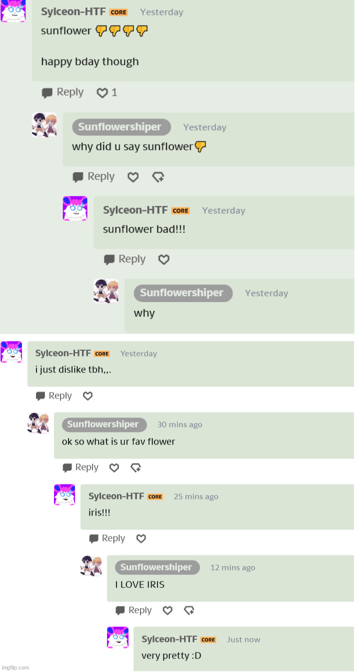 it went from omor ship to a fucking iris flower lmao (i do love iris tho) | made w/ Imgflip meme maker