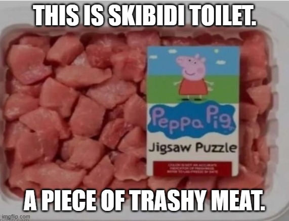 haha | THIS IS SKIBIDI TOILET. A PIECE OF TRASHY MEAT. | image tagged in lol | made w/ Imgflip meme maker