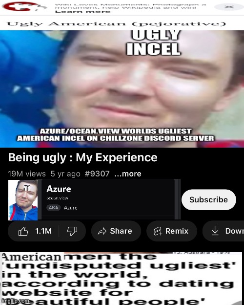 Azure/ocean.view You’re Literally The Ugliest American On Chillzone discord server | image tagged in discord,america,american,ugly guy,ugly,ugly face | made w/ Imgflip meme maker