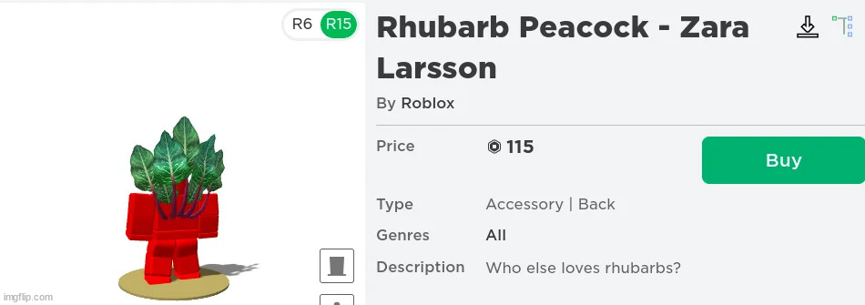She Really F-ing Loves Rhubarbs | image tagged in rhubarbs,zara larsson,roblox | made w/ Imgflip meme maker