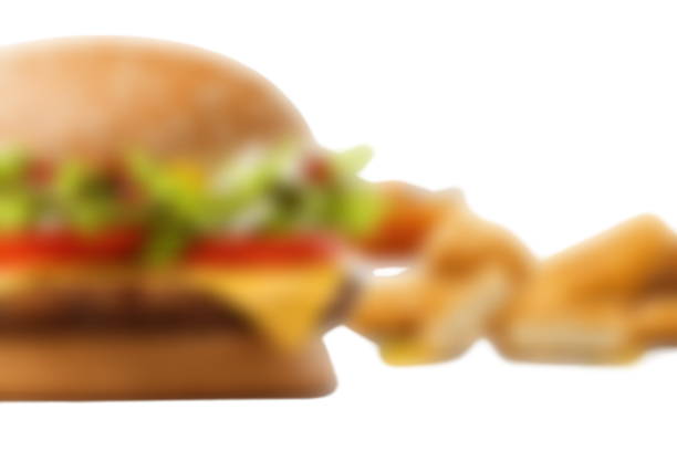 Blurred Hamburger And Chicken Nuggets Transparent Background Blank Meme Template