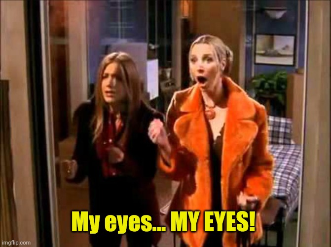 phoebe my eyes | My eyes... MY EYES! | image tagged in phoebe my eyes | made w/ Imgflip meme maker