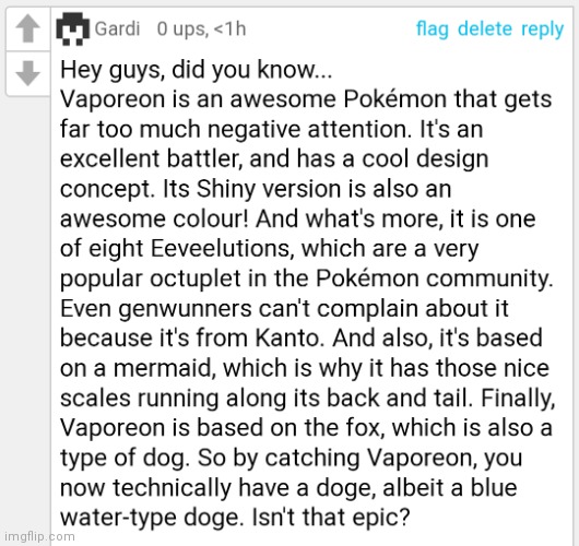 Did you know how awesome Vaporeon is? | image tagged in did you know how awesome vaporeon is | made w/ Imgflip meme maker