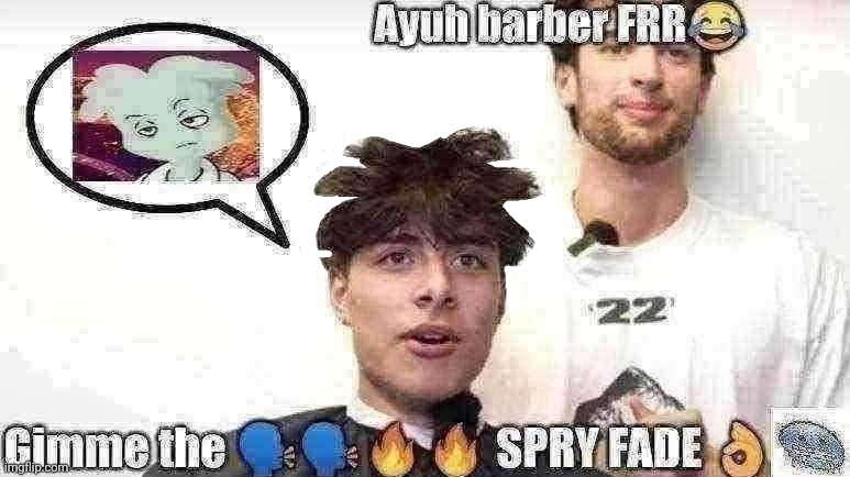 The SPRY FADE | image tagged in the spry fade | made w/ Imgflip meme maker