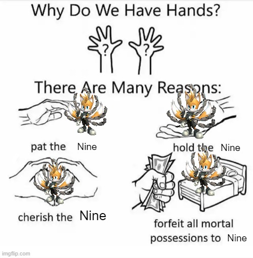 Why do we have hands? (all blank) | Nine; Nine; Nine; Nine | image tagged in why do we have hands all blank | made w/ Imgflip meme maker