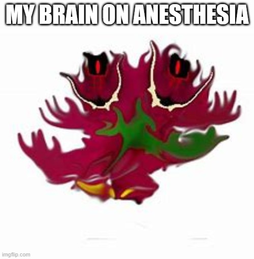 Brain fog | MY BRAIN ON ANESTHESIA | image tagged in funny,memes,barney,cursed | made w/ Imgflip meme maker