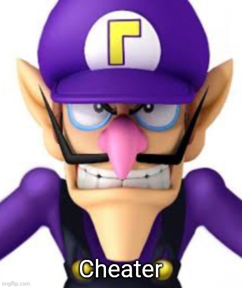 Waluigi facing front | Cheater | image tagged in waluigi facing front | made w/ Imgflip meme maker
