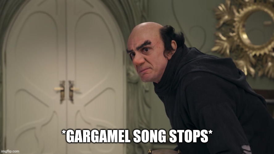 use this for an reaction | *GARGAMEL SONG STOPS* | image tagged in gargamel wtf | made w/ Imgflip meme maker