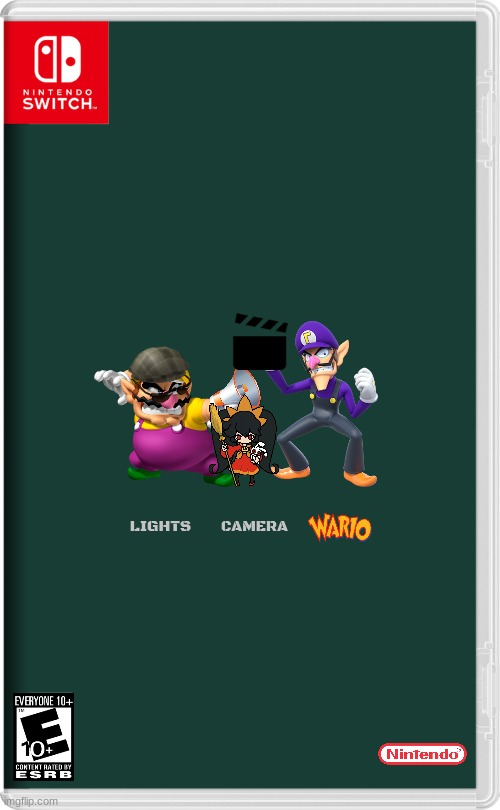 lights camera wario | LIGHTS; CAMERA | image tagged in nintendo switch,wario,spin off,fake | made w/ Imgflip meme maker