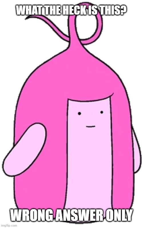 . | WHAT THE HECK IS THIS? WRONG ANSWER ONLY | image tagged in memes,funny,adventure time | made w/ Imgflip meme maker