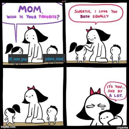 mom who is your favorite | image tagged in mom who is your favorite | made w/ Imgflip meme maker