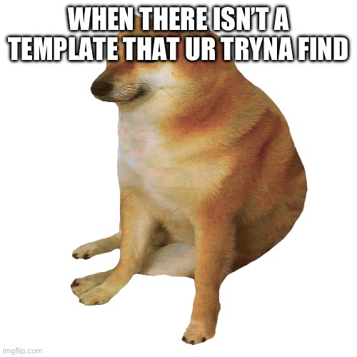 Bruh | WHEN THERE ISN’T A TEMPLATE THAT UR TRYNA FIND | image tagged in cheems | made w/ Imgflip meme maker