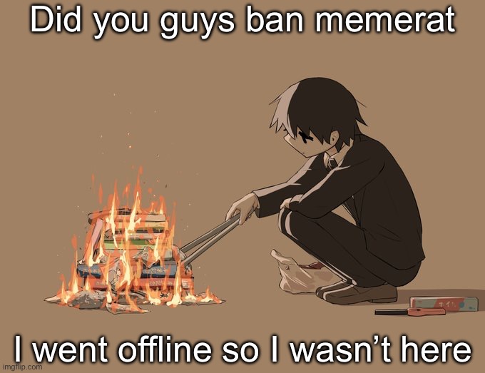 Avogado6 depression | Did you guys ban memerat; I went offline so I wasn’t here | image tagged in avogado6 depression | made w/ Imgflip meme maker