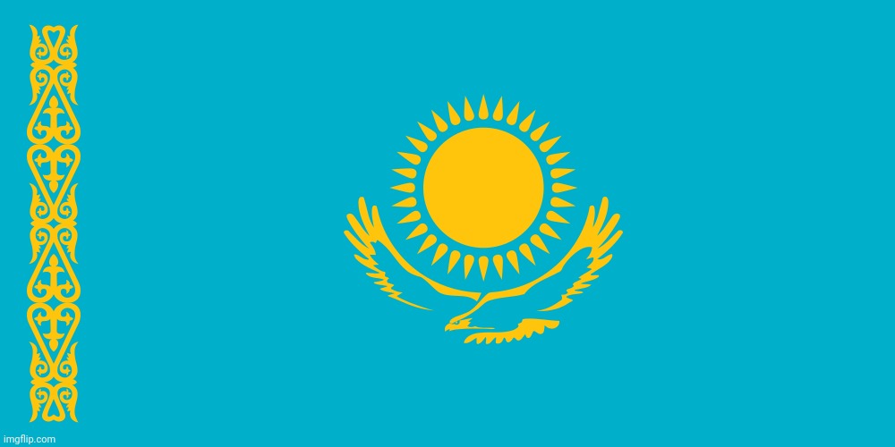Kazakhstan flag | image tagged in kazakhstan flag | made w/ Imgflip meme maker