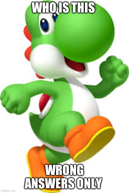 yoshi | WHO IS THIS; WRONG ANSWERS ONLY | image tagged in yoshi | made w/ Imgflip meme maker