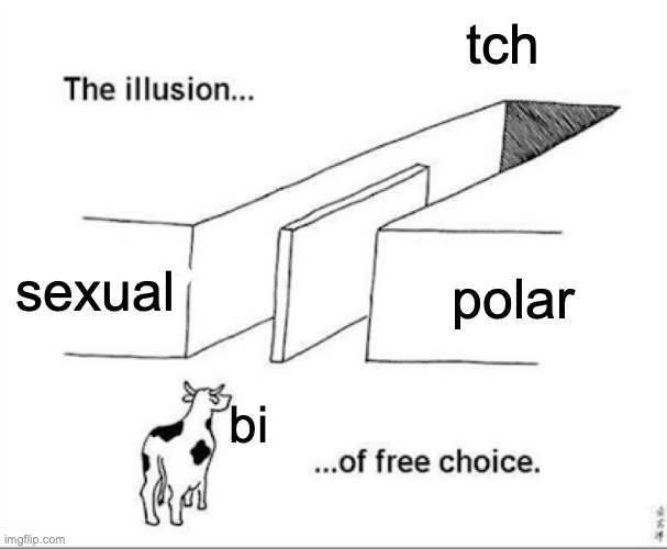 Illusion of free choice | tch sexual polar bi | image tagged in illusion of free choice | made w/ Imgflip meme maker