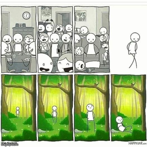 100 PERCENT ME | image tagged in people,forest,woods,introvert,comics/cartoons | made w/ Imgflip meme maker