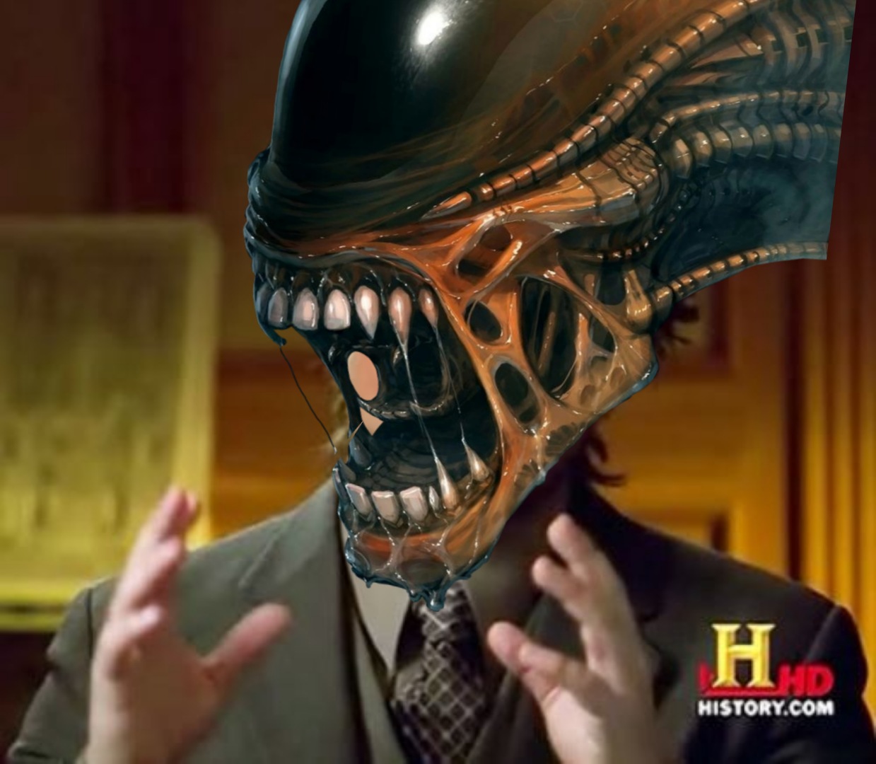 High Quality Alien History Channel Guy Blank Meme Template