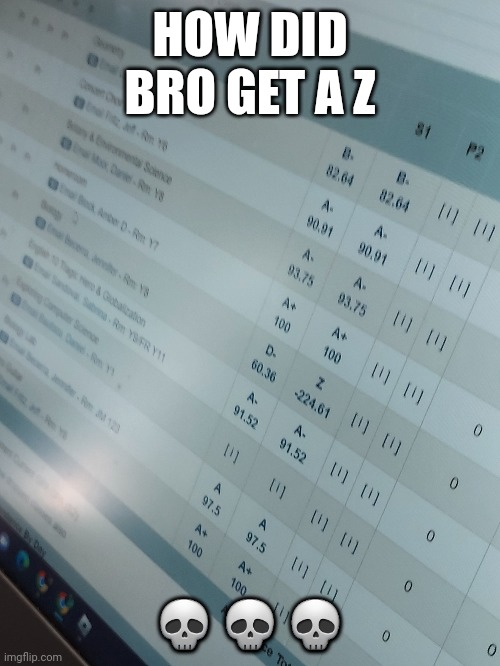 With a negative too, how | HOW DID BRO GET A Z; 💀💀💀 | image tagged in stop reading the tags,never gonna give you up,never gonna let you down,never gonna run around,and desert you | made w/ Imgflip meme maker