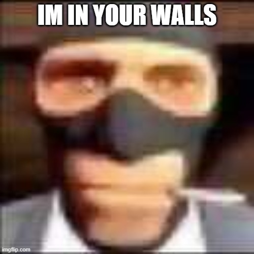 He is in your walls | IM IN YOUR WALLS | image tagged in spi | made w/ Imgflip meme maker