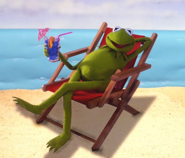 Kermit vacation Blank Meme Template