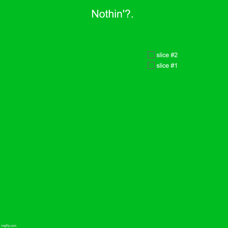 no chart? | Nothin'?. | | image tagged in charts,pie charts,unknown | made w/ Imgflip chart maker