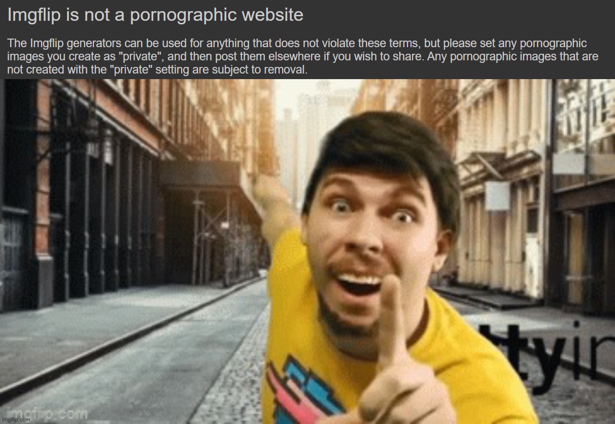 High Quality Mr Breast pointing at porn TOS Blank Meme Template