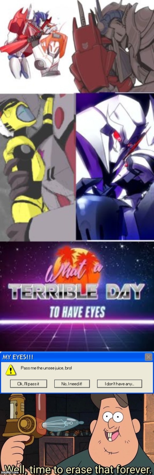 As Transformers fan this is beyond cursed hand  me my unsee garnered | made w/ Imgflip meme maker