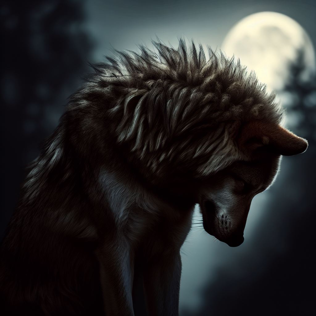 High Quality Sad Wolf Under Full Moon Blank Meme Template