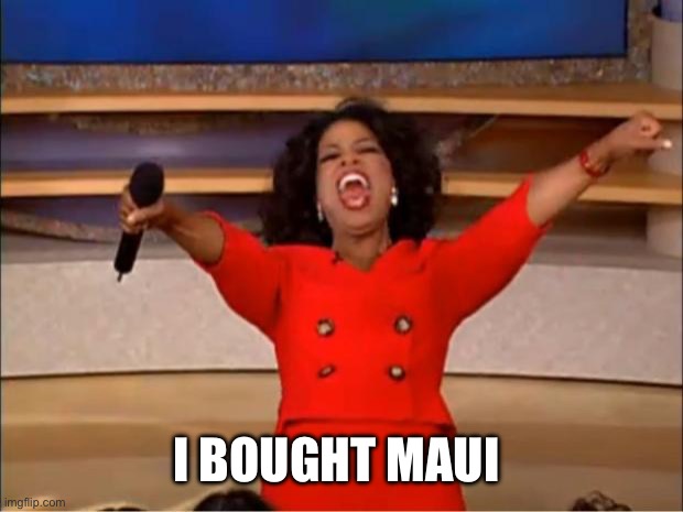 OprAk | I BOUGHT MAUI | image tagged in memes,oprah you get a | made w/ Imgflip meme maker