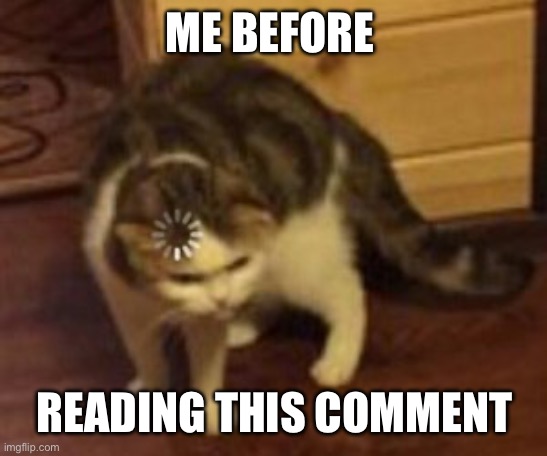 Loading cat | ME BEFORE READING THIS COMMENT | image tagged in loading cat | made w/ Imgflip meme maker