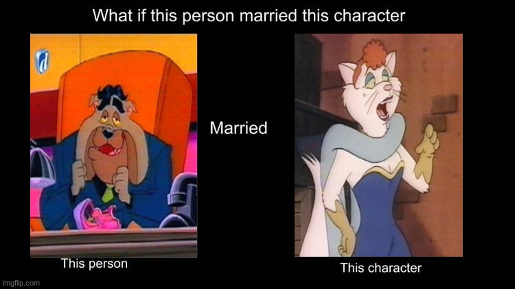 if bugsy married kitty | image tagged in what if character married this character,dog city,dogs,cats,romance,90s shows | made w/ Imgflip meme maker