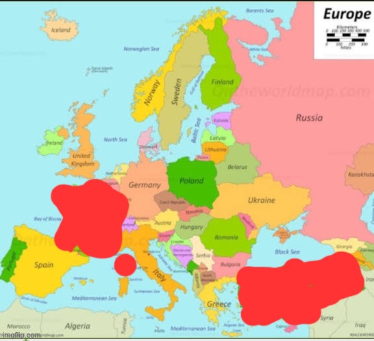 turkey is now out | image tagged in europe map | made w/ Imgflip meme maker