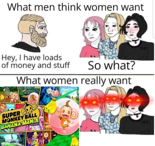What men think women want | image tagged in what men think women want | made w/ Imgflip meme maker