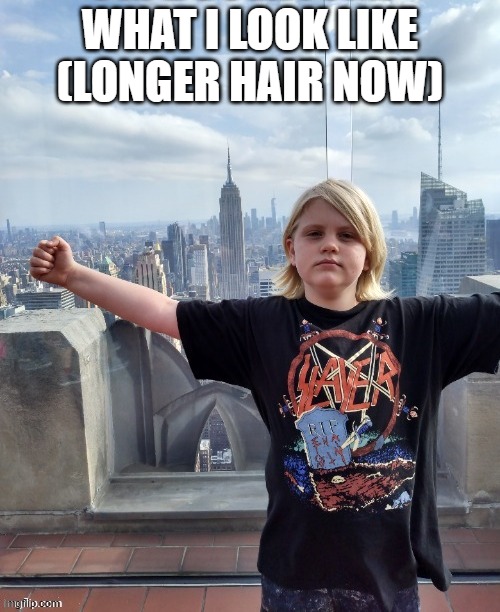 Sinx_yt triumph | WHAT I LOOK LIKE (LONGER HAIR NOW) | image tagged in sinx_yt triumph | made w/ Imgflip meme maker