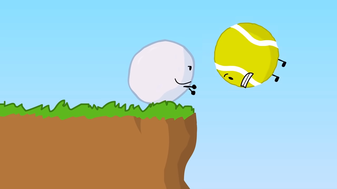 Snowball Throwing Tennis Ball off the Cliff Blank Meme Template