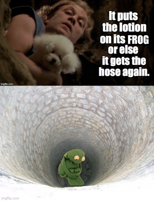 Evil Kermit lore | FROG | image tagged in evil kermit,lore,buffalo bill silence of the lambs | made w/ Imgflip meme maker