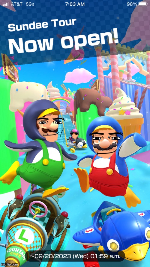 MKT Sundae Man Face TOUR. | image tagged in roblox,mario kart | made w/ Imgflip meme maker