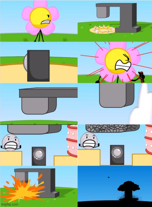 BFDI Flower’s Announcer Crusher | image tagged in bfdi flower s announcer crusher | made w/ Imgflip meme maker