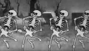 Spooky scare skeletons Blank Meme Template