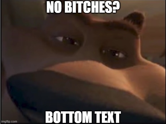 Bottom text | NO BITCHES? BOTTOM TEXT | image tagged in boog,open season,no bitches | made w/ Imgflip meme maker