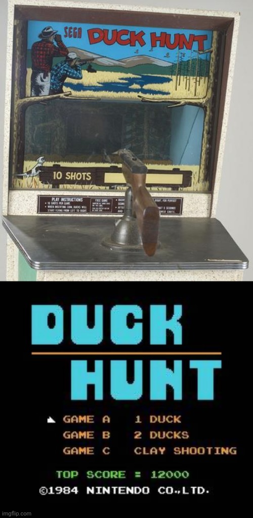 Sega made Duck Hunt in the 1960s before Nintendo | image tagged in sega duck hunt,nintendo duck hunt | made w/ Imgflip meme maker