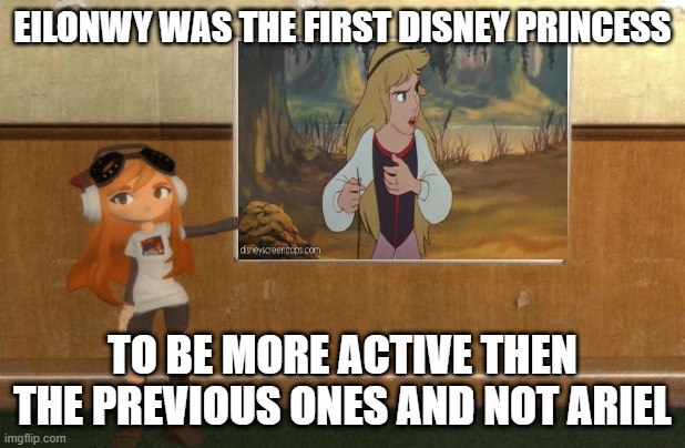 animation facts | EILONWY WAS THE FIRST DISNEY PRINCESS; TO BE MORE ACTIVE THEN THE PREVIOUS ONES AND NOT ARIEL | image tagged in smg4s meggy pointing at board,disney princesses,disney,animation,disney princess,the first person to | made w/ Imgflip meme maker