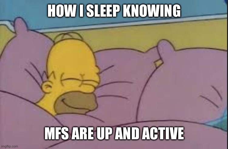how i sleep homer simpson | HOW I SLEEP KNOWING; MFS ARE UP AND ACTIVE | image tagged in how i sleep homer simpson | made w/ Imgflip meme maker